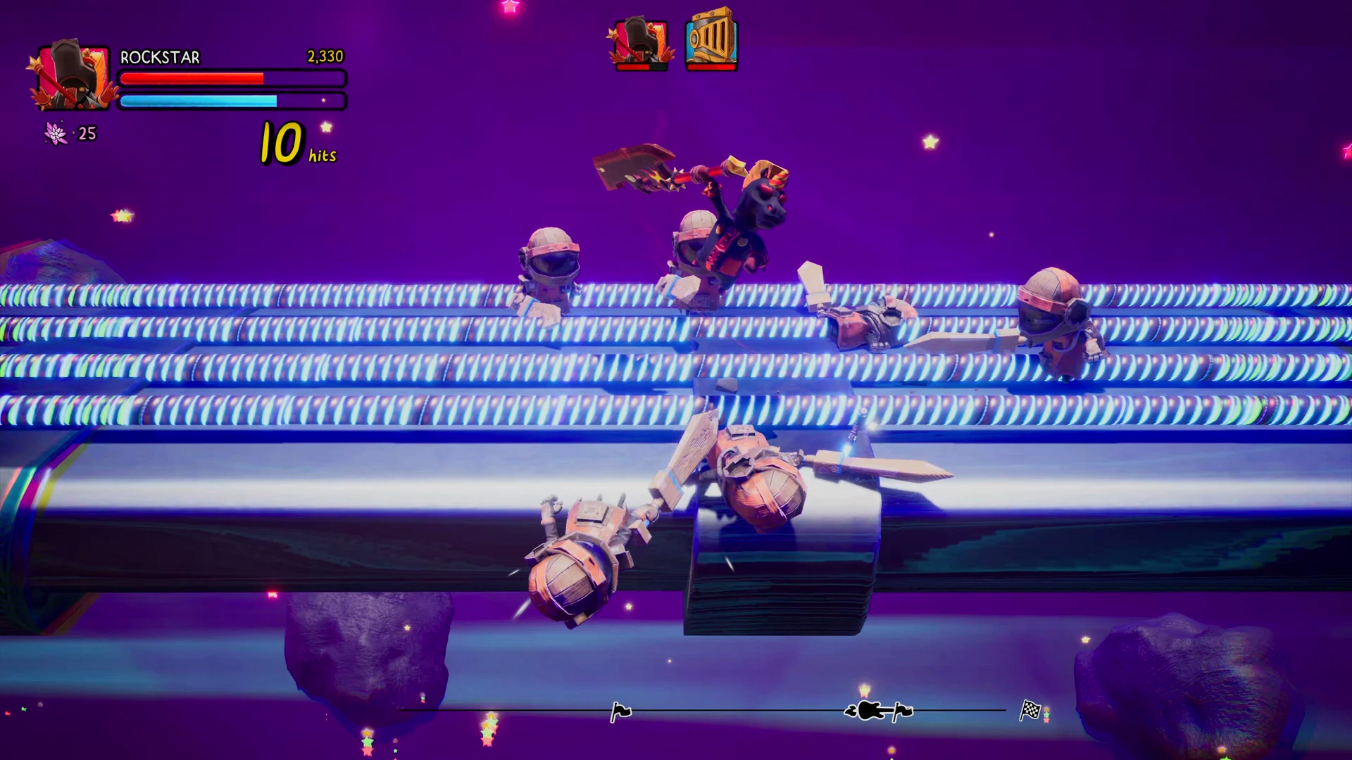 Combat dans l'espace dans le jeu vidéo Big Helmet Heroes